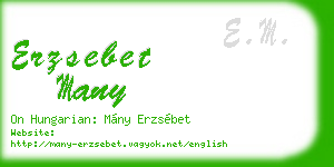 erzsebet many business card