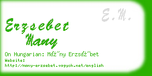 erzsebet many business card